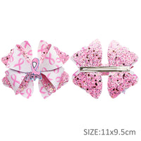 Pre Cut Pink Ribbon Faux Leather Bow