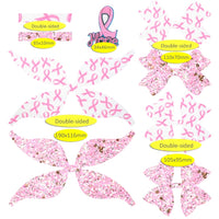 Pre Cut Pink Ribbon Faux Leather Bow