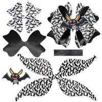 Pre Cut Halloween Bat Faux Leather Bows