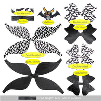 Pre Cut Halloween Bat Faux Leather Bows