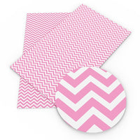 Chevron Pink & White Faux Leather Sheet