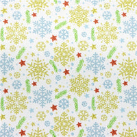 Christmas Snowflakes with Gold Fine Glitter Double Sided Faux Leather Sheet