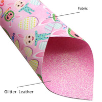 Easter Cocomelon on Pink with Pink Fine Glitter Double Sided Sheet