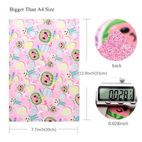 Easter Cocomelon on Pink with Pink Fine Glitter Double Sided Sheet