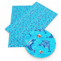 Dolphins Faux Leather Sheet