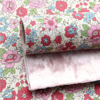 Floral with Dusty Pink Velvet Double Sided Sheet