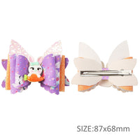 Pre Cut Easter Orange, Purple & Bunny with Carrot Faux Leather Bow