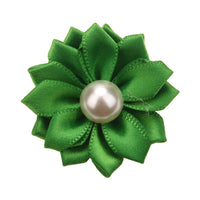 Satin Ribbon Flower with Pearl 3.8cm