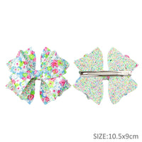 Pre Cut Floral Multi Colours Faux Leather Bow
