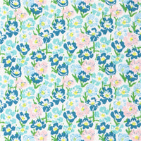 Floral Blues with Light Blue Litchi Double Sided Sheet