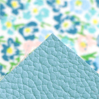 Floral Blues with Light Blue Litchi Double Sided Sheet