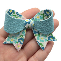 Floral Blues with Light Blue Litchi Double Sided Sheet