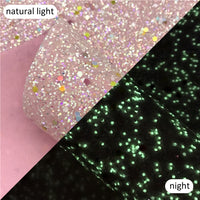 Glow in the Dark Chunky Glitter Faux Leather Sheet