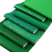 Green Mixed Faux Leather Full Sheet Pack of 7