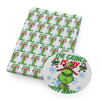 Christmas Grinch Spirit Animal Faux Leather Sheet