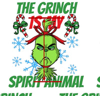 Christmas Grinch Spirit Animal Faux Leather Sheet