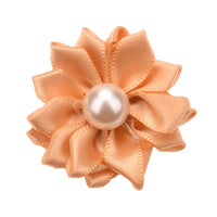 Satin Ribbon Flower with Pearl 3.8cm