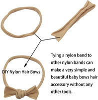 Super Soft Baby Headbands - White & Nude