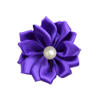 Satin Ribbon Flower with Pearl 3.8cm