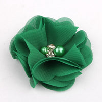 Chiffon Flower with Pearl/Rhinestone 5cm