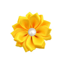 Satin Ribbon Flower with Pearl 3.8cm
