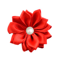 Satin Ribbon Flower with Pearl 3.8cm