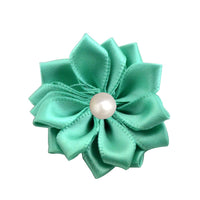 Satin Ribbon Flower with Pearl 3.8cm
