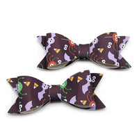 Halloween Spiders on Black Bow