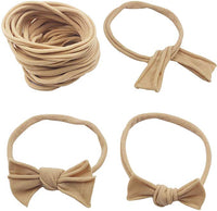 Super Soft Baby Headbands - White & Nude