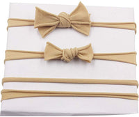 Super Soft Baby Headbands - White & Nude