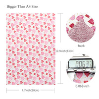 Hearts with Pink Glitter Double Sided Faux Leather Sheet