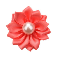 Satin Ribbon Flower with Pearl 3.8cm