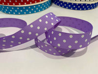 Spots Hyacinth / White 7/8" Ribbon