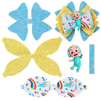 Pre Cut JJ & Cocomelon Faux Leather Bows