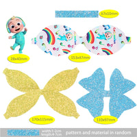Pre Cut JJ & Cocomelon Faux Leather Bows