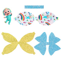 Pre Cut JJ & Cocomelon Faux Leather Bows