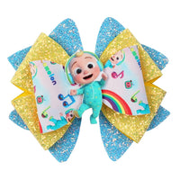 Pre Cut JJ & Cocomelon Faux Leather Bows