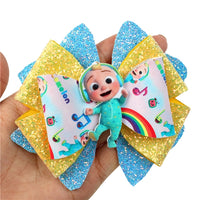 Pre Cut JJ & Cocomelon Faux Leather Bows