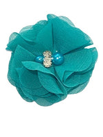 Chiffon Flower with Pearl/Rhinestone 5cm