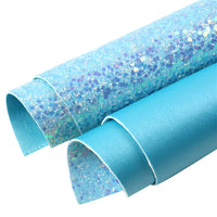 Light Blue Chunky Sequin Glitter with Blue Pearl Smooth Double Sided Sheet