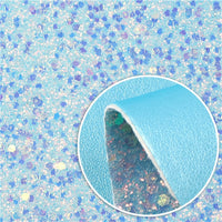 Light Blue Chunky Sequin Glitter with Blue Pearl Smooth Double Sided Sheet