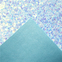 Light Blue Chunky Sequin Glitter with Blue Pearl Smooth Double Sided Sheet