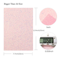 Light Pink Fine Glitter with Light Pink Chunky Glitter Double Sided Sheet