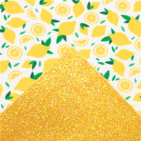 Lemons with Yellow Fine Glitter Double Sided Sheet