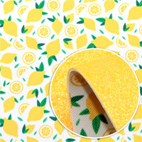 Lemons with Yellow Fine Glitter Double Sided Sheet