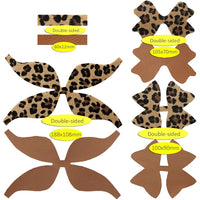 Pre Cut Leopard Faux Leather Bow