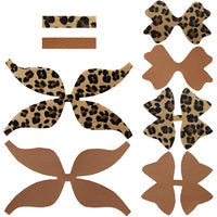 Pre Cut Leopard Faux Leather Bow