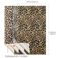 Leopard Print & Metallic Mix Faux Leather Full Sheet Pack of 6