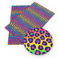 Leopard Rainbow Ombre Faux Leather Sheet