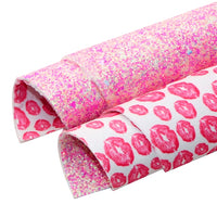 Kissing Lips with Pink Heart Chunky Glitter Double Sided Sheet